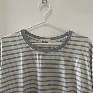 Franc cream with grey stripes tshirt